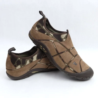 Sapatos femininos Merrell 9,5 marrom mosaico chocolate camuflagem caminhada água slip on 36112 - Imagem 1 de 4