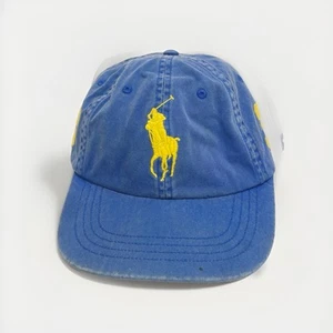 Polo Ralph Lauren MCMLXVII Big Pony #3 Strapback Adjustable Hat Cap Blue Yellow - Picture 1 of 7