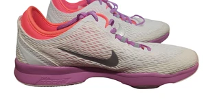 Size 8 - Nike Zoom Fit Training Shoes 704658-101 White/Silver/Lava Women's Low - Picture 1 of 5