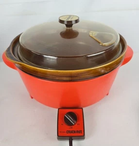 Cazuela olla de cocción lenta Rival modelo 3500 esmalte marrón naranja quemado de colección (Z - Imagen 1 de 12