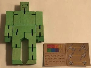 CubeBot David Weeks Studio Areaware wooden puzzle figure Green - Picture 1 of 1