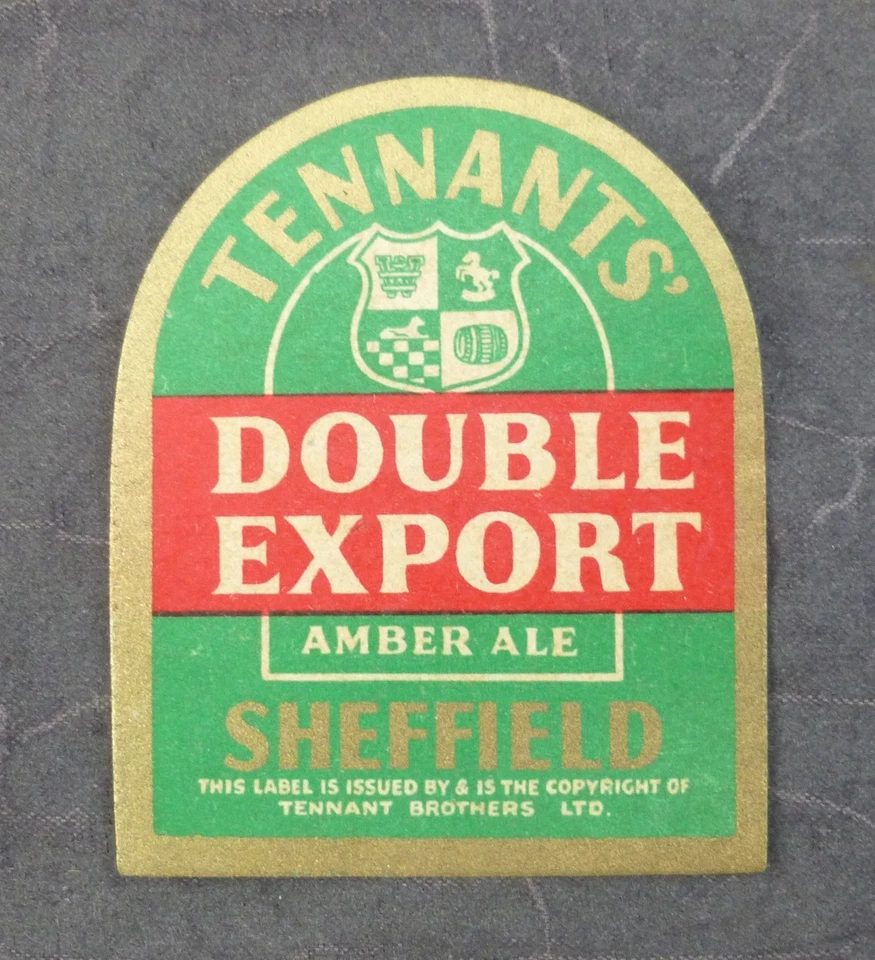 Vintage Beer Label, Sheffield, Yorks (Tennants, Brewers, D E Amber Ale) - Image 1 of 1