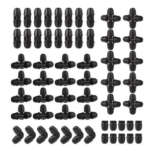150 Pcs Irrigation Tubing Fittings Kit,1/4 Inch Locked Barbed Connectors Drip... - Picture 1 of 6