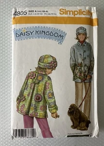 Simplicity 4805 Sewing Pattern Child's & Misses' Coat & Hat,  Mom and Daughter - Picture 1 of 3