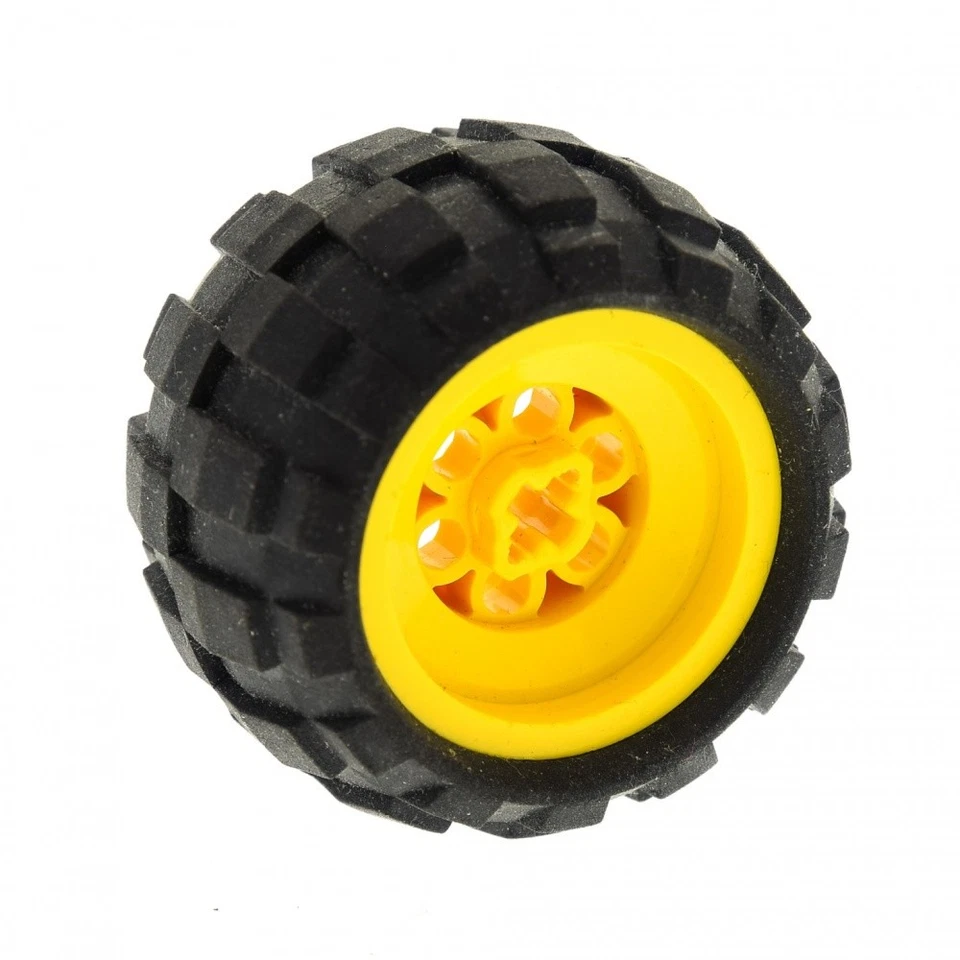 1x Lego Technic Rad 43.2x28 S schwarz Felge gelb Ballon Reifen 6579 6580ac01 - Bild 1 von 1