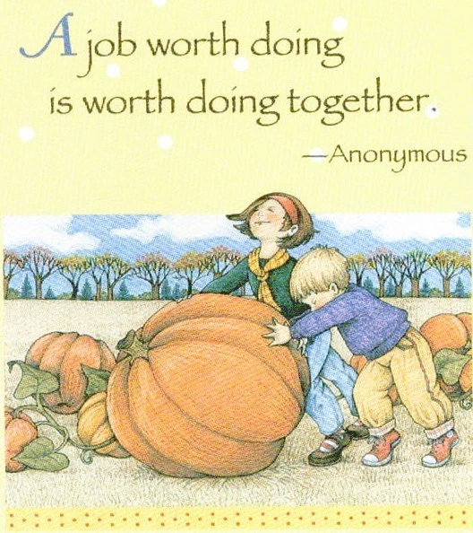 TRABAJO QUE VALE LA PENA HACER JUNTOS Calabaza-Imán de otoño hecho a mano-con arte de Mary Engelbreit Foto 1 de 1