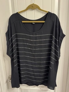 Top transparente adornado negro Lane Bryant talla grande 22/24 - Imagen 1 de 5