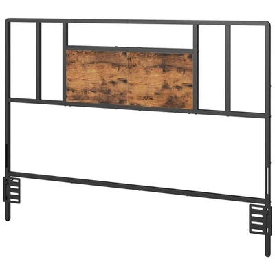 Cabecero de tamaño completo solamente, cabecero de cama de metal industrial para granja con madera... Foto 1 de 4