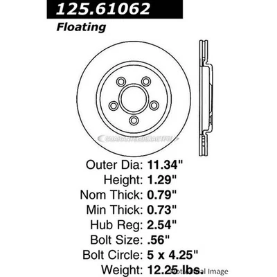 Disco de rotor de freno trasero centrado TCP para Jaguar S-Type XJ8 y Ford Thunderbird Foto 1 de 2