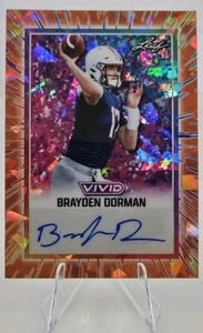 Brayden Dorman 2025 Hoja Viva Fútbol Naranja Cristal Automático Verdadero 1/1《Listo para losa》 - Imagen 1 de 5