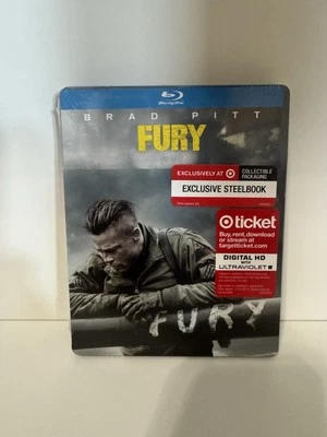 Fury Blu-Ray Steelbook Brad Pitt Movie Target Exclusive New Sealed OOP - Imagem 1 de 4