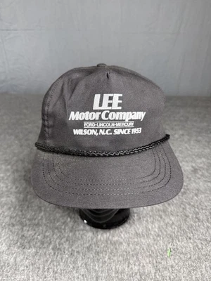 Vintage Lee Motor Company Hat Cap Snap Back Black Advertising Promo Mens 90s USA - Image 1 of 4