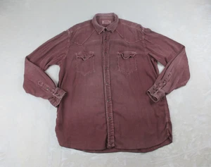 Camisa Ryan Michael Para Hombres Extra Grande Roja Abotonada Perla A Presión Mezcla Seda Western* - Imagen 1 de 13
