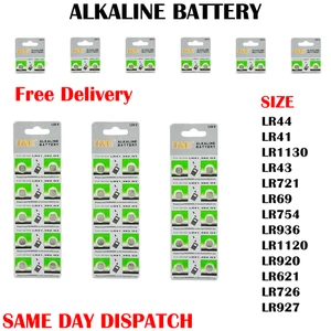LR44 LR41 LR1130 LR43 LR936 LR754 LR721 LR920 LR1120 Button Coin Cell Batteries - Picture 1 of 8