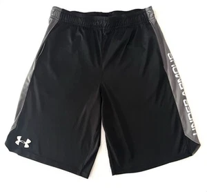 Under Armour Youth Large YLG Black Athletic Shorts Pockets Logos Fast Ship - Picture 1 of 8