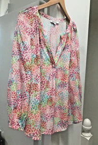 NRBY pure silk blouse size L multicolour - Picture 1 of 3
