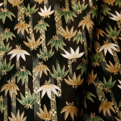 Japanese Cotton Fabric Maple Leaf Retro Kimono Yukata Curtain Sewing Floral Trim - Image 1 of 4