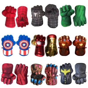 Kids Marvel Superhero Spiderman Hulk Hands Plush Punching Boxing Fist Gloves - Picture 1 of 21