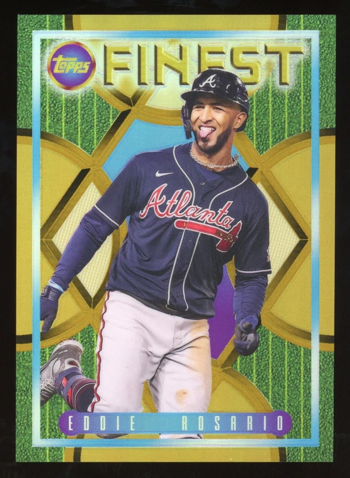 2022 Topps Finest Flashbacks EDDIE ROSARIO Gold Refractor Braves #151 4/50 - Image 1 of 2