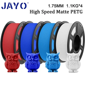 JAYO 4x1,1KG 3D Filament High Speed Matt PETG Rot/Blau/Himmelblau/Weiß 1,75mm - Bild 1 von 8