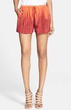   Haute Hippie  'Summer'  Ombre Silk Shorts in Orange multi $245 size L
