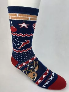 Houston Texans Ugly Christmas Sweater Baby Reindeer Socks Large - Picture 1 of 1