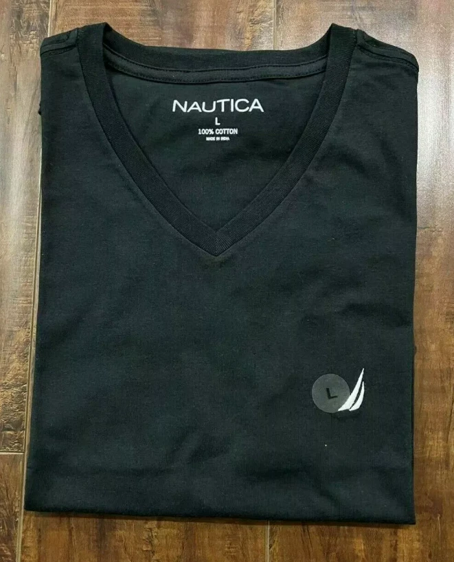 NWT Nautica Men's V Neck Tee Short Sleeve Solid Vee Neck T-Shirt S M L XL XXL 3X - Image 1 of 1