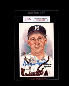 Warren Spahn JSA Coa Signed Perez Steele Autograph - Picture 1 of 1