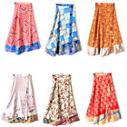 Packung mit 3 PC Vintage Sari Magic Wickelrock mehrfarbig Handgefertigter...