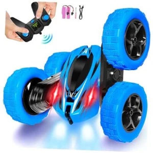 Remote Control Stunt Car for Boys: RC Car 4WD Double-Sided Driving Cars 6 Blue - Picture 1 of 8