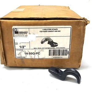 Perma-Cote 1/2" PVC BESCHICHTET 1 Loch Rohrband ~ Mall Eisen Hot Dip ~ PM14-50G - Bild 1 von 2