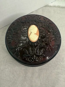 AVON CAMEO PUDERSCHALE Kommode Glas Schmuckhalter Vintage 1973 F - Bild 1 von 15