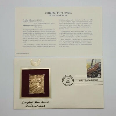 9 Longleaf Pine Forest 22kt Gold Stamp First Issue 34 Cent Apr 26, 2002. STP44 - Image 1 of 4