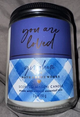 Gingham Bath And Body Works Single Wick Scented Candle You Are Loved New - Image 1 of 3
