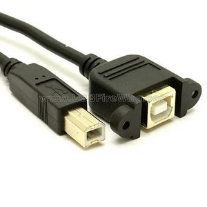 USB 2.0 B to B Female Extension Cable - Panel Mount - Picture 1 of 1