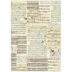 Stamperia A4 RICE PAPER - MUSIC, Decoupage, Sheet Music - Picture 1 of 1