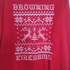 Browning Christmas Sweater Men's L Red Firearms Rifle Reindeer Logo Crew Neck