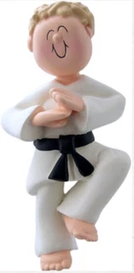 Personalized Male KARATE Christmas Tree Ornament - Picture 1 of 1