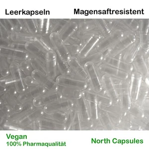 500 magensaftresistente Leerkapseln - Größe 0 - VEGAN - 100% Pharma - EU - TR F - Bild 1 von 2