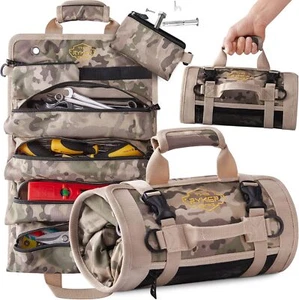 Bag Tool Organizer Zipper W/2 Detachable Pouches  Heavy Duty Roll Up Mechanic - Picture 1 of 6
