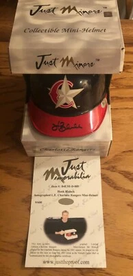 HANK BLALOCK AUTOGRAPHED SIGNED CHARLOTTE RANGERS MINI-HELMET JUST MEM COA  - Image 1 of 4