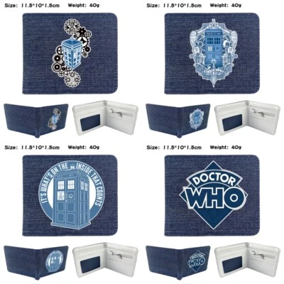 Doctor Who Wallet Blue Bifold Short Card Photo Coin Men Women Casual Purses - Image 1 of 4