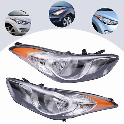For 2011-2013 Hyundai Elantra 4-Door 1 Pair Headlights Left&Right Side Headlamps Foto 1 de 4