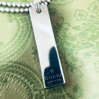 Near MINT GUCCI Sterling Silver Plate 925 Pendant Necklace No Box From Japan - Image 1 of 4
