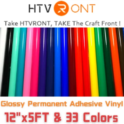 HTVRONT Permanent Vinyl for Cut, 12" x 5ft,33 Colors,for Silhouette, Signs US - Image 1 of 4