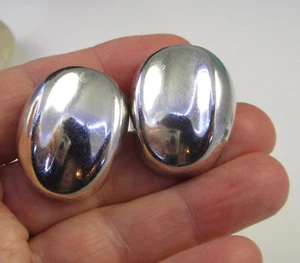 Nachlass Vintage riesige elegante Sterling Silber Bohne 20,8 Gramm Ohrringe - Bild 1 von 4