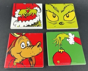 The Grinch & Max Ceramic Coasters Absorbent 4 Images Christmas Dr. Seuss 4" NEW - Picture 1 of 13