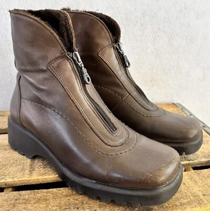 La Canadienne Ankle Boots Fur Lined Shoes Women’s 7.5 Leather Comfort Retro - Picture 1 of 5