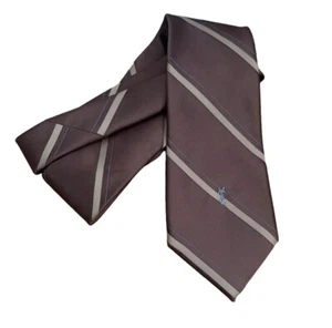 Yves Saint Laurent YSL Neckwear Brown Stripe Tie - Picture 1 of 2