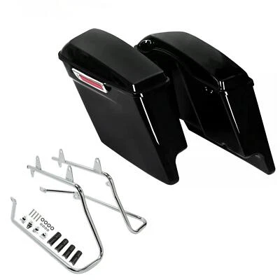 Alforjas duras extendidas de 5" y soporte de conversión para Harley Softail 1984-2017 Foto 1 de 4